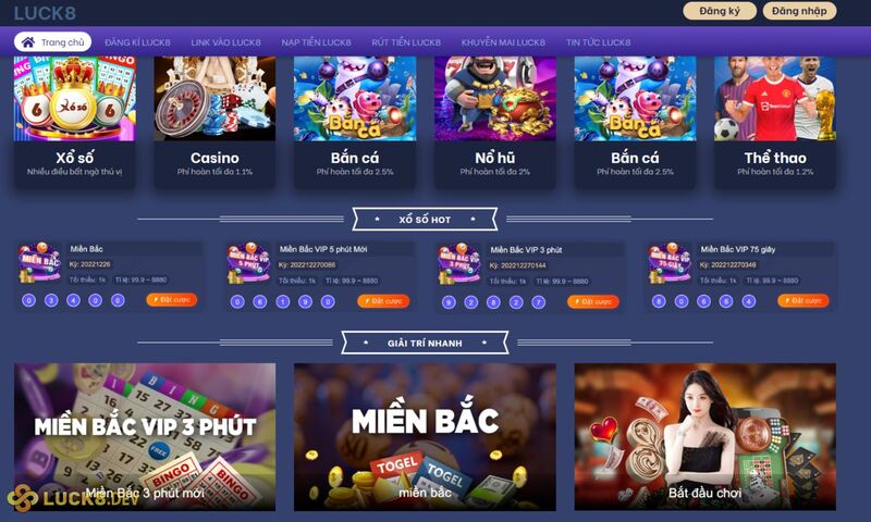 Đăng ký Luck8 sẽ được giải trí với những thể loại game hấp dẫn